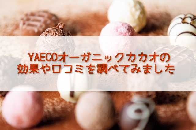 YAECO(ヤエコ)オーガニックカカオの効果や口コミは?購入方法も調査!