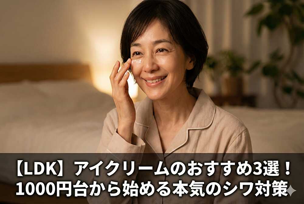【LDK】アイクリームのおすすめ3選！1000円台から始める本気のシワ対策